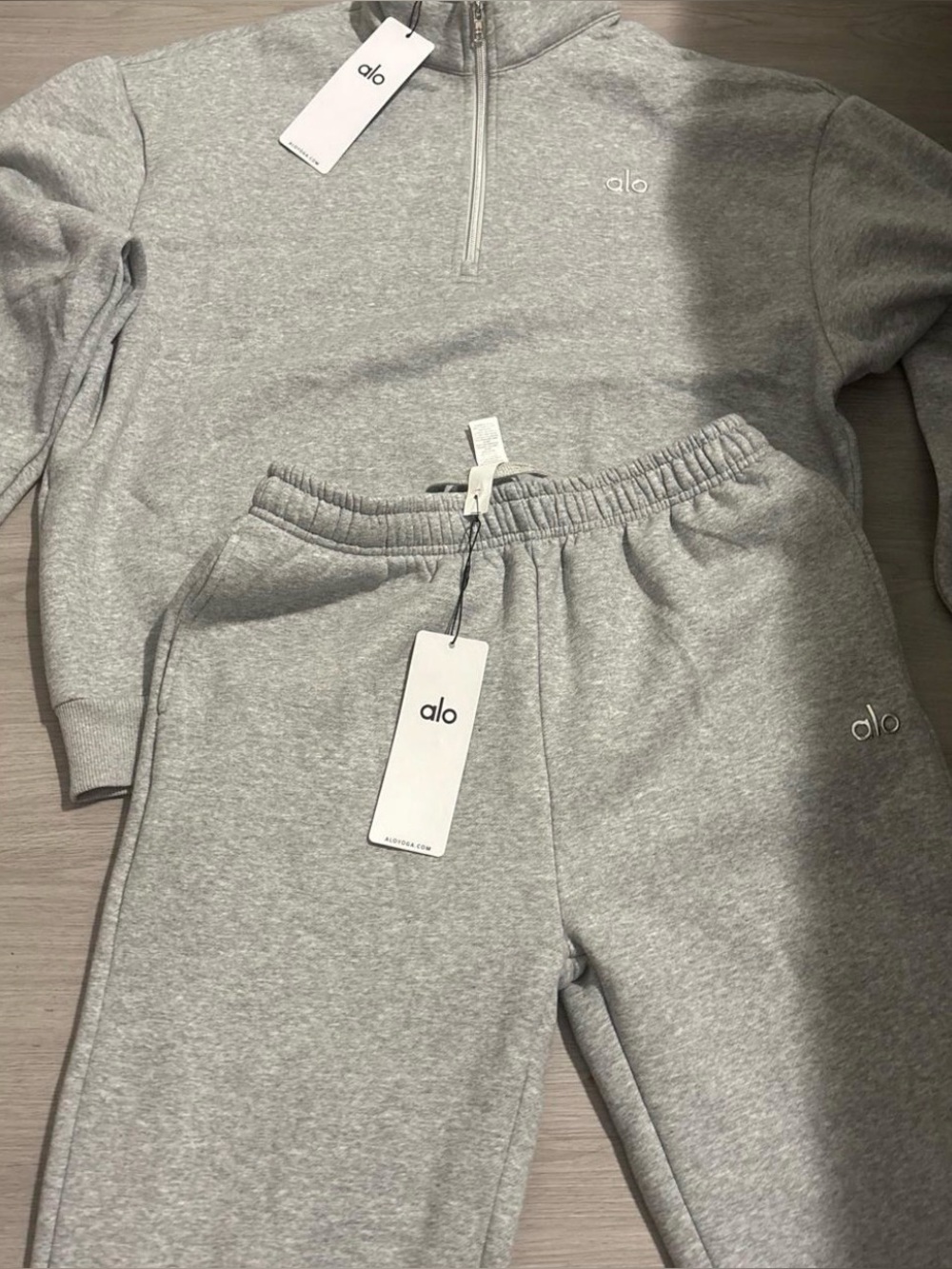 Alo Grey 1/4 Zip Set - Size-XL